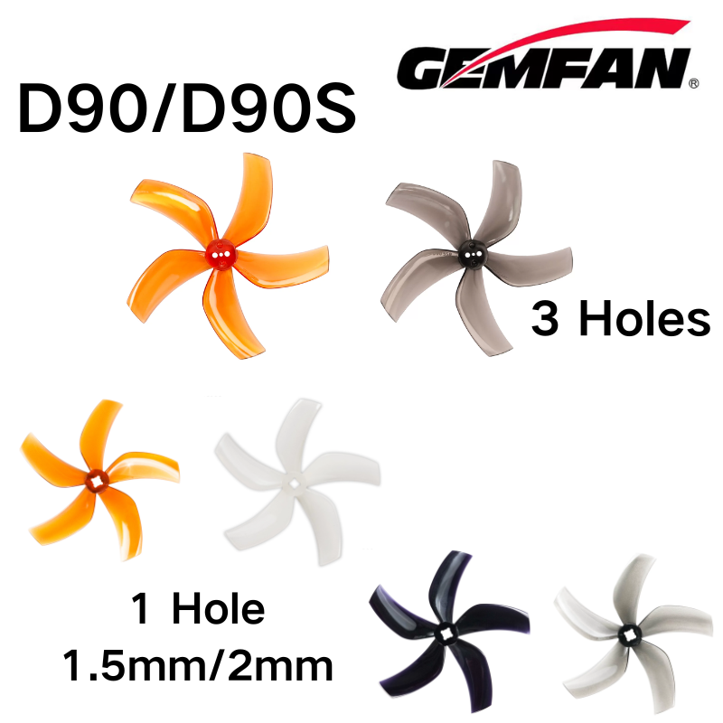 Micro Fpv Quad - D90 5-Blatt-Propeller D90-5 Gemfan-Requisiten 1,5 mm/2