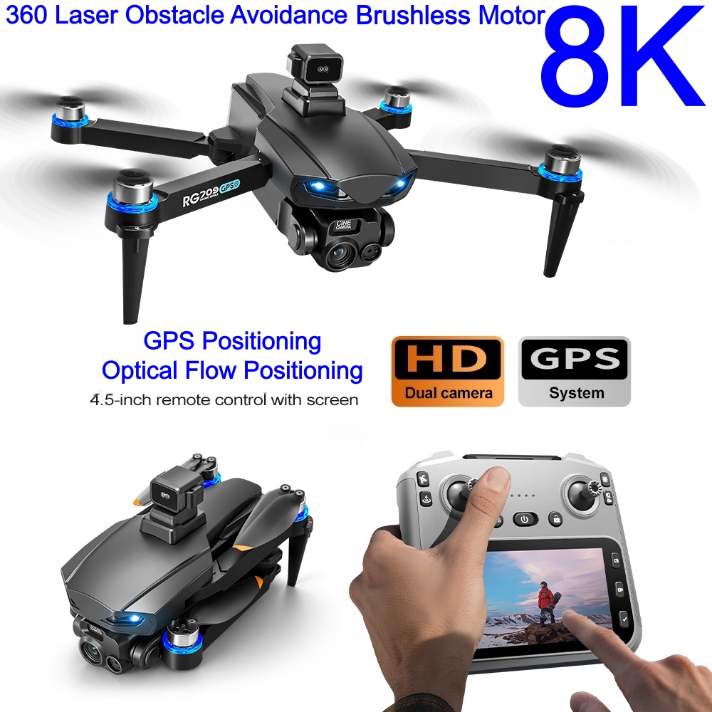 Drone Rc With Screen - NEUE 8K-Drohne mit HD-Kamera, Laser-Hindernisvermeidung, 4,5-Zoll-Bildschirm,