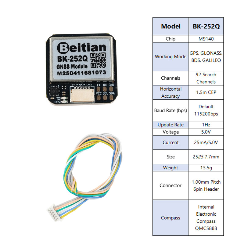 Gps Module Drone - Beitian BK-252Q GPS GNSS Modul QMC5883