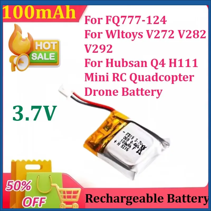 Drone Fq777 Rc Quadcopter - 3,7V 100mAh Lipo-Akku für FQ777-124 Wltoys