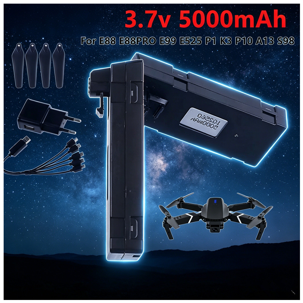3,7 V 5000 mAh wiederaufladbar – Drone Rc E88 Pro Bewertung und Preis